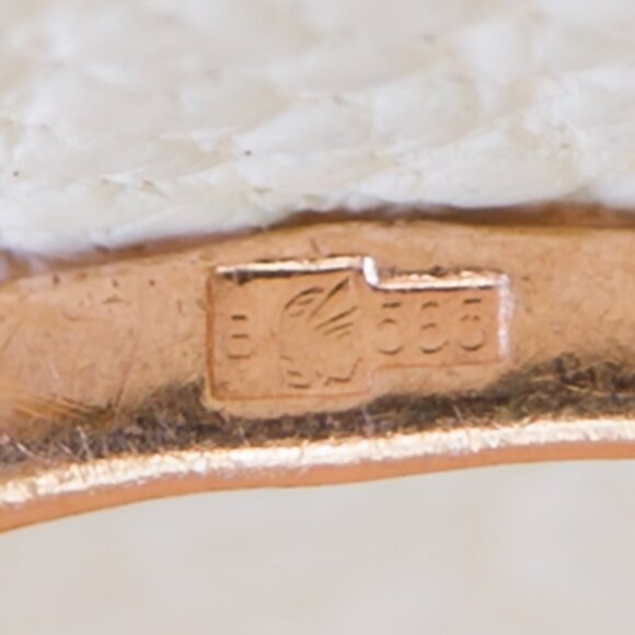 Russian 14k Rose Gold Diamond Chip Geometric Stacking Ring · Sz 9 - Picture 12 of 12